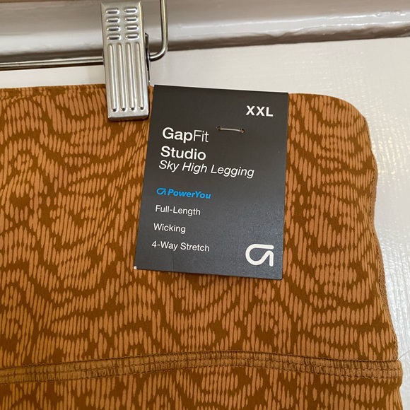 GAP Factory sky high studio full length leggings in orange print, size XXL - Picture 7 of 8